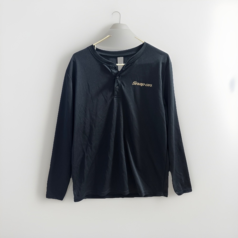Snap-On Tools Blue‎ Long Sleeve Mesh Henley Shirt Official Merchandise Mens XL